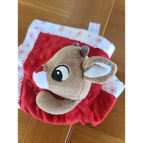 My First Rudolph The Red Nosed Reindeer Lovey Security Blanket Rattle Christmas - Picture 7 of 10